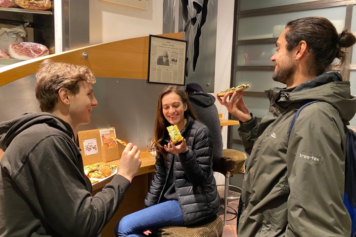 a group of people looking at each other